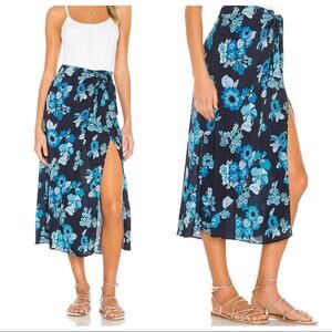 Free People Sunray Sarong Skirt in Blue Combo
